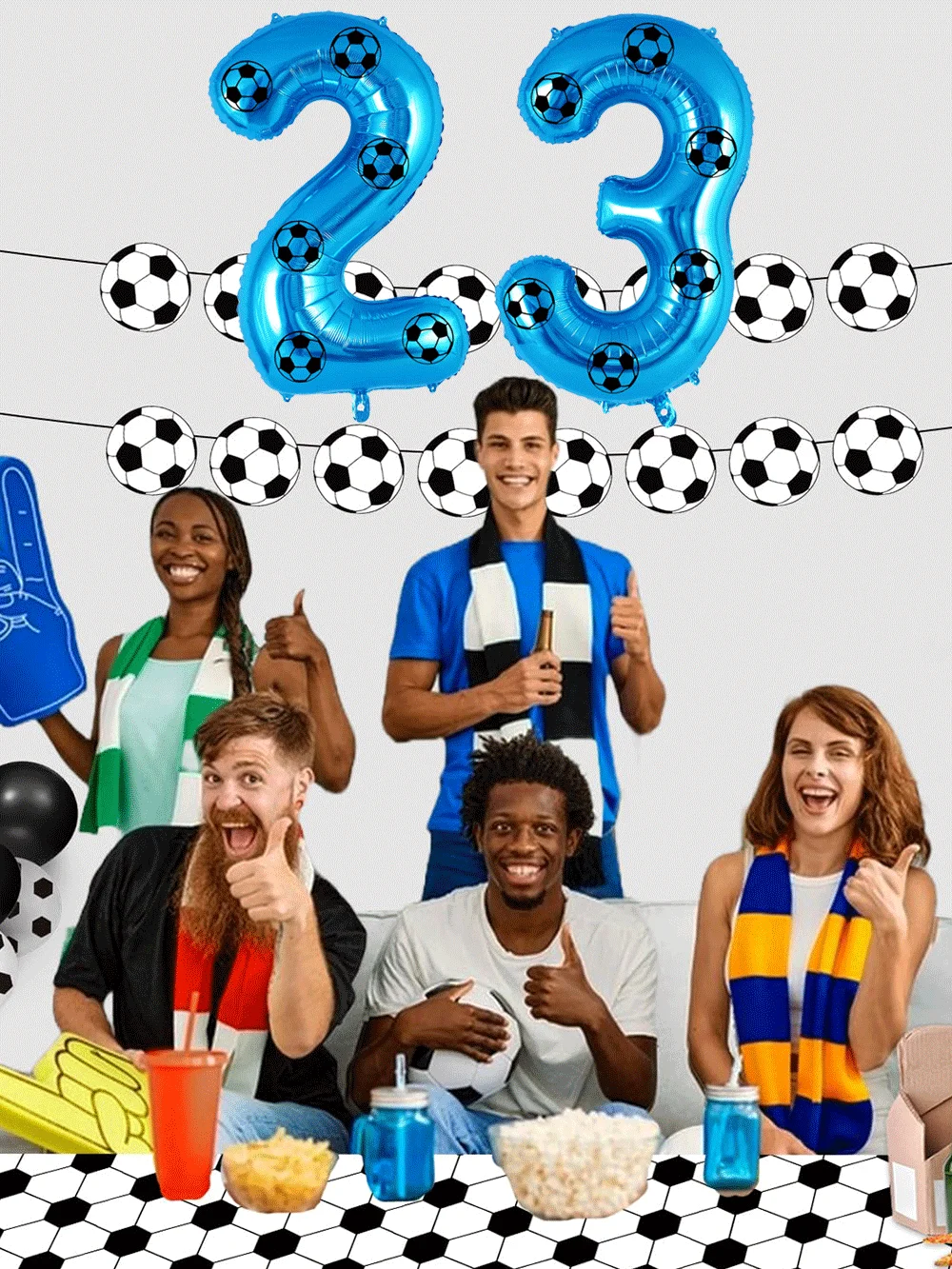 Kinder Fußball Geburtstag Party Dekoration Multi Farbe Nummer 5 Ballon 32 Zoll 5 6 7 8 Digital Ballon Jungen Fußball Sport Party Dekor – Detail 1