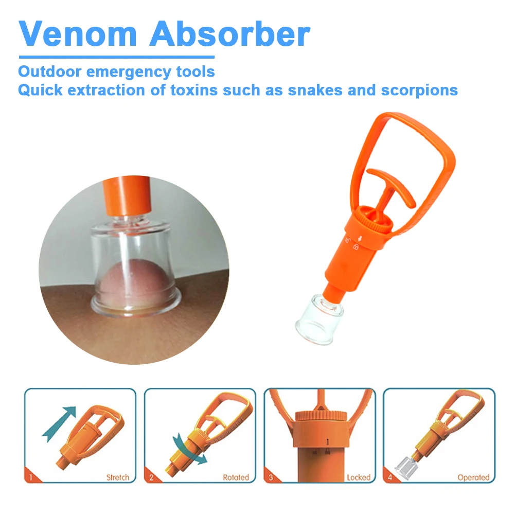Venom Extractor Venom Extractor Snake Insect Bite First Aid Kit Outdoor Emergency Survival Mosquito Bee Bite Vacuum Detox Pump Safe Rescue Tool