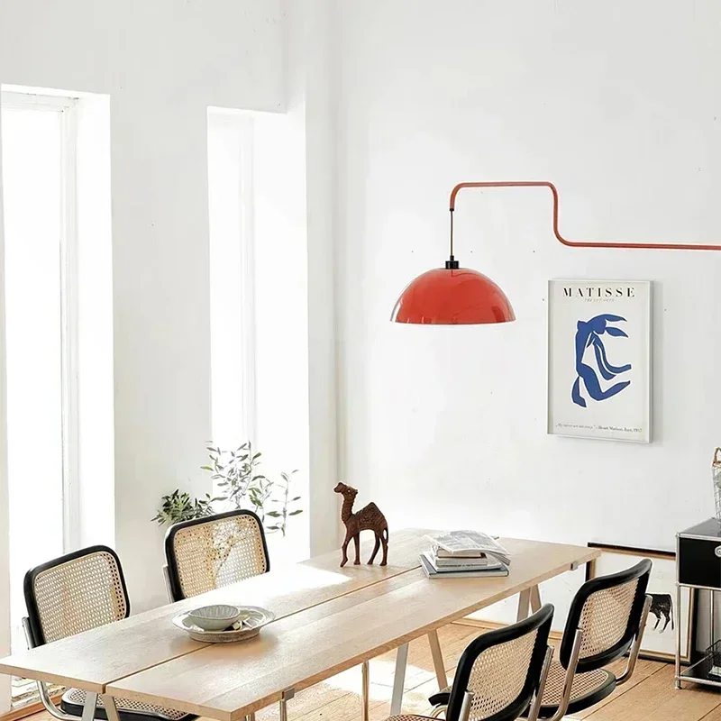Rotatable Nordic Led Long Arm Wall Lamp with Plug for Dining Room Bedroom Parlor Restaurant Decor