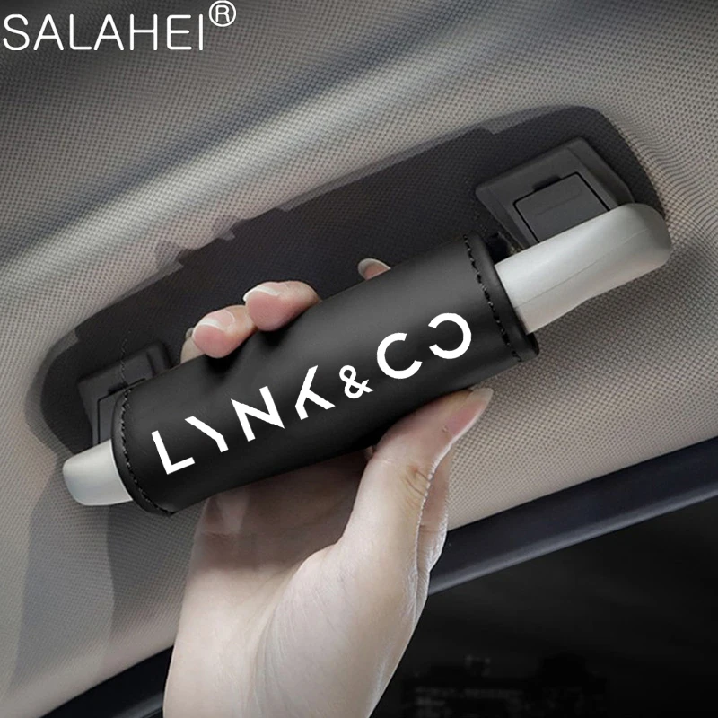 가죽 자동차 지붕 팔걸이 당김 커버 핸들 장갑 보호, LYNK & CO 03 PHEV 05 09 PHEV 09 MHEV 01 06 02 03 + 액세서리