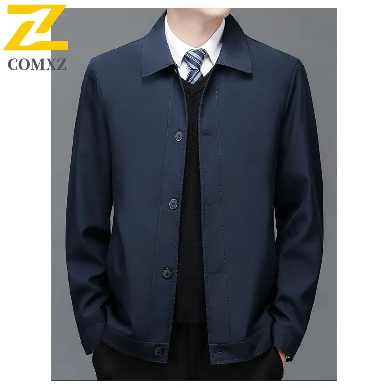 Autumn Men's Fleece Work Jacket Waterproof Windproof Business Coat Thickened Warm Fashion Casual Solid color Outerwear New 2025