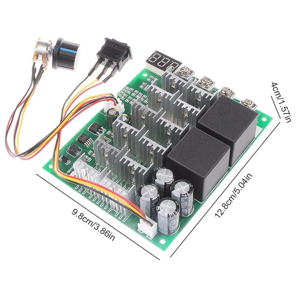 DC10V-55V Motor Speed Controller 12V 24V 36V 48V 60A Forward Reverse Converter 100A Max with Knob Switch Electrical Equipment