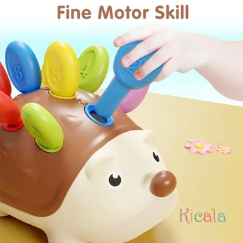 1Set Hedgehog Montessori Toys Toddler Fine Motor Skills Learning Early Education Sorting Skills Counting Sorter Toy Development