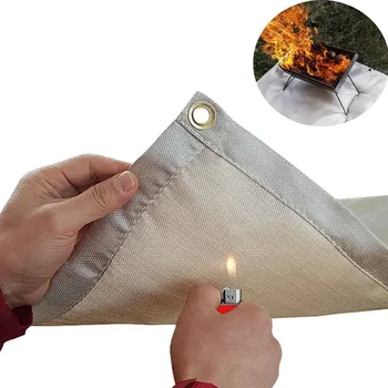 1pc Barbecue Fire Protection Pit Mat Camping Picnic Barbecue Mat High Temperature Ironing Fire Retardant Carpet Outdoor Indoor 1