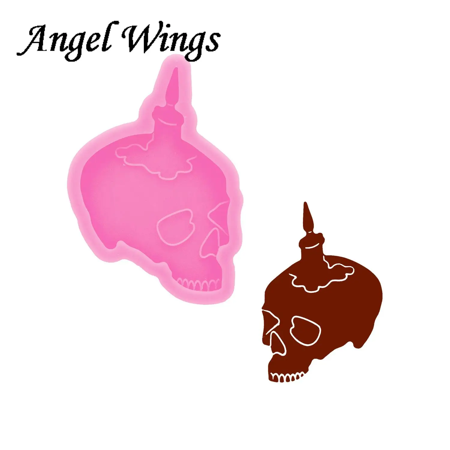Halloween Schädel/Katze/Burg/Bat/Sarg Keychain Silikon Formen DIY Halskette Schmuck Shiny Epoxy Harz Mould nach DY0604 – Detail 14