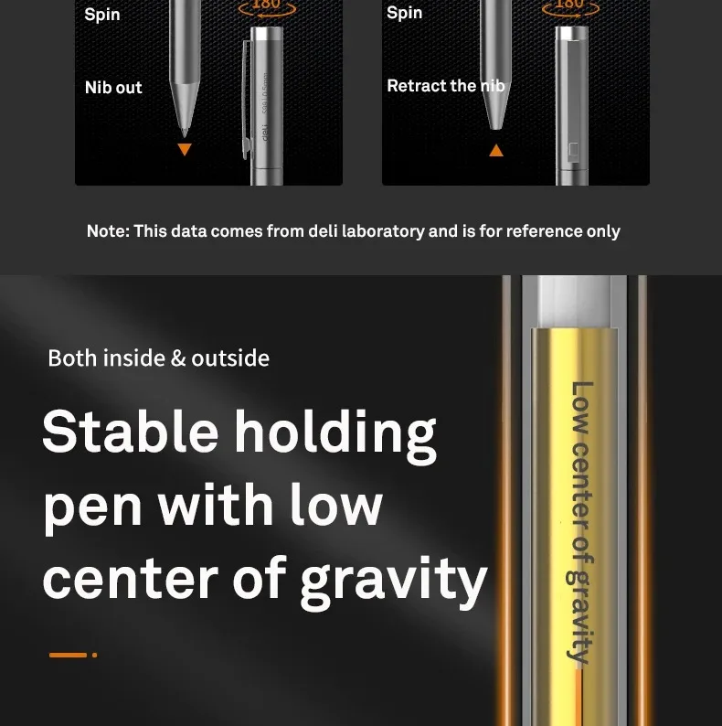 Metallic Gel Ink Pens - Deli 05mm Silver  Gold Writing Set
