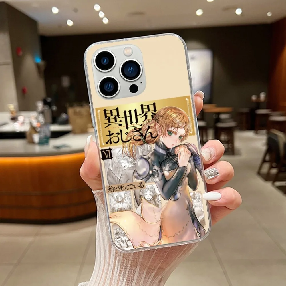 Фото Прозрачный чехол для iPhone 13 14 Mini 12 11 15 Pro MAX Plus XS XR с изображением дяди другого мира аниме Isekai Ojisan №2