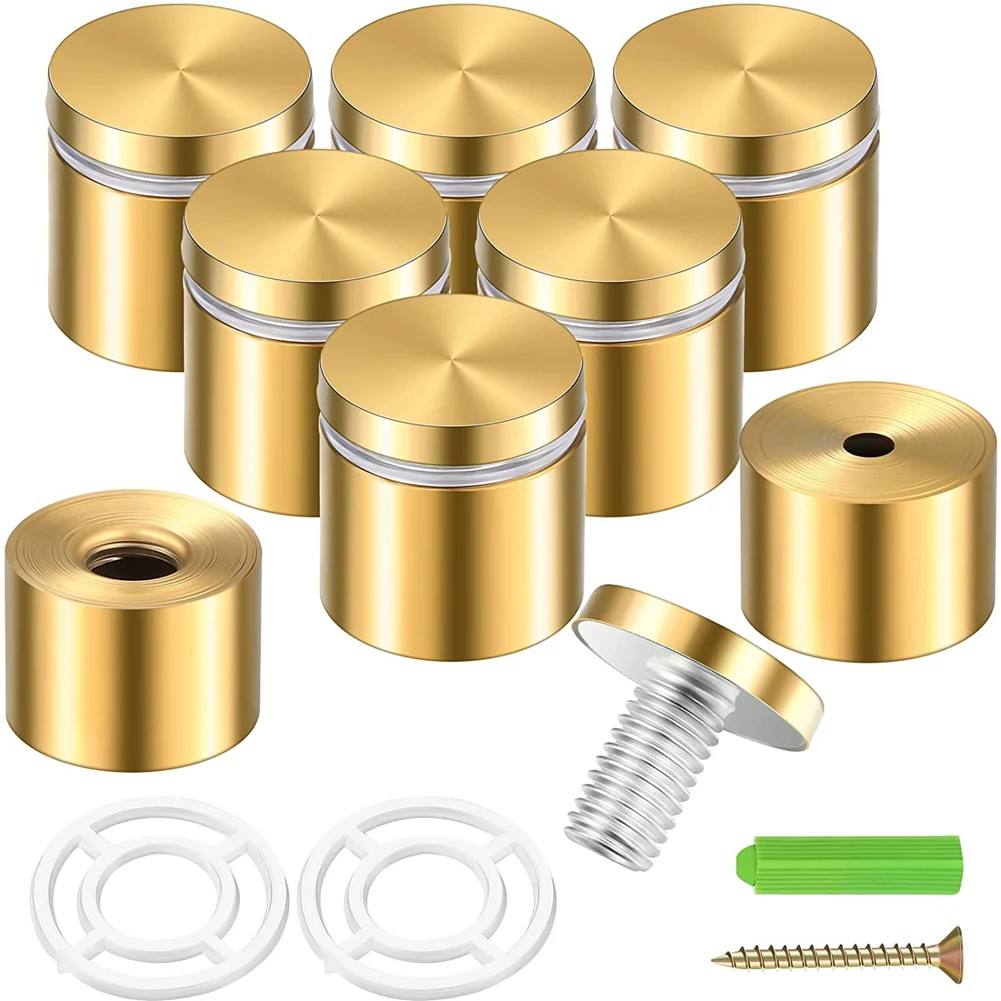 

8 Sets Standoff Screws Advertising Nail Standoff Wall Mounting Hardware for Hanging Acrylic Picture Frame (25 x 25mm)