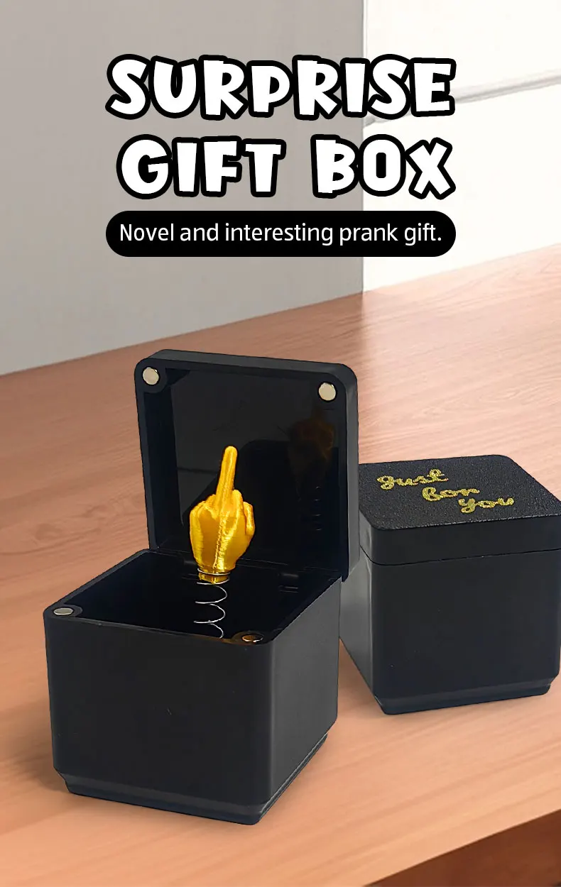 Mittelfinger in einer Box – lustiges Überraschungs-Streich-Geschenk für Erwachsene, Dekompressionsspielzeug für den Büro-Schreibtisch und kreatives Weihnachts-Witz-Geschenk – Detail 11