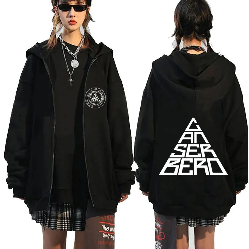 Canserbero Vida All We Need Is Love Print Zipper Hoodie Men Women Gothic Vintage Oversized Sweatshirt Male Hip Hop Zip Up Jacket