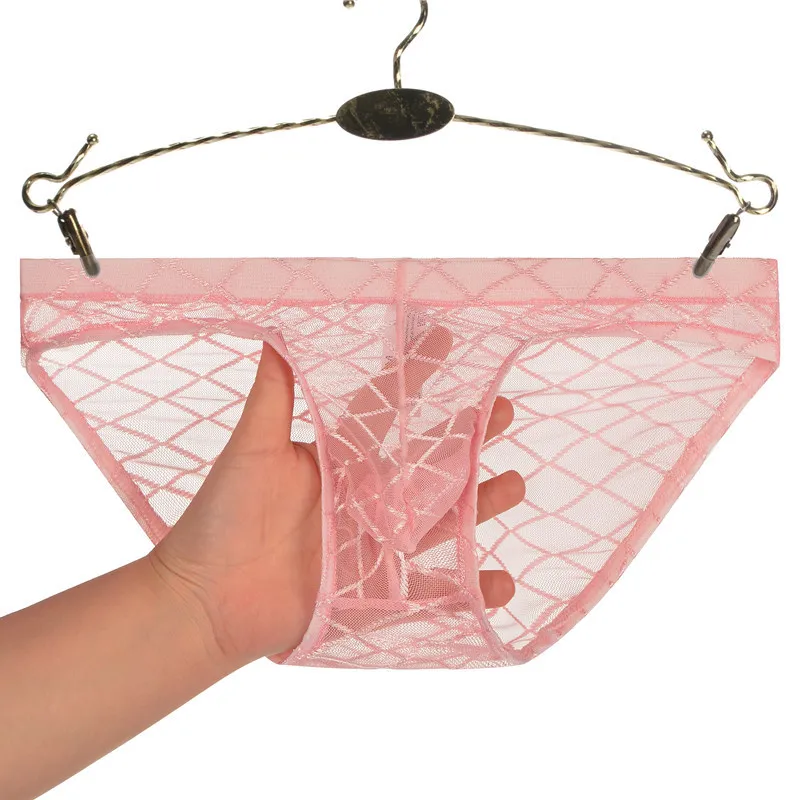 

Mesh Men Brief Underwear Sexy Pouch Lingerie Breathable Underpants Slips gay underwear