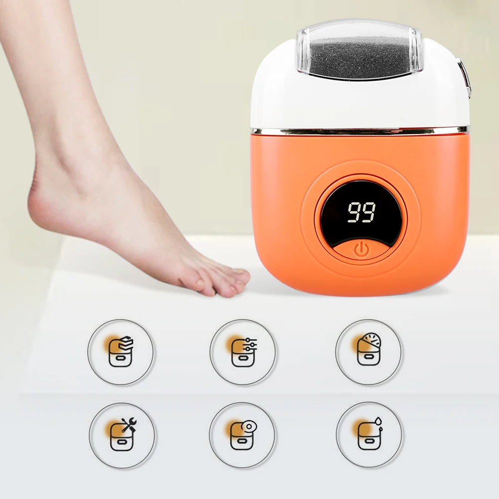 Electric Foot Grinder Foot Callus Remover Digital Display Foot Grinding Machine USB Rechargeable for Dry Dead Cracked Hard Skin 4