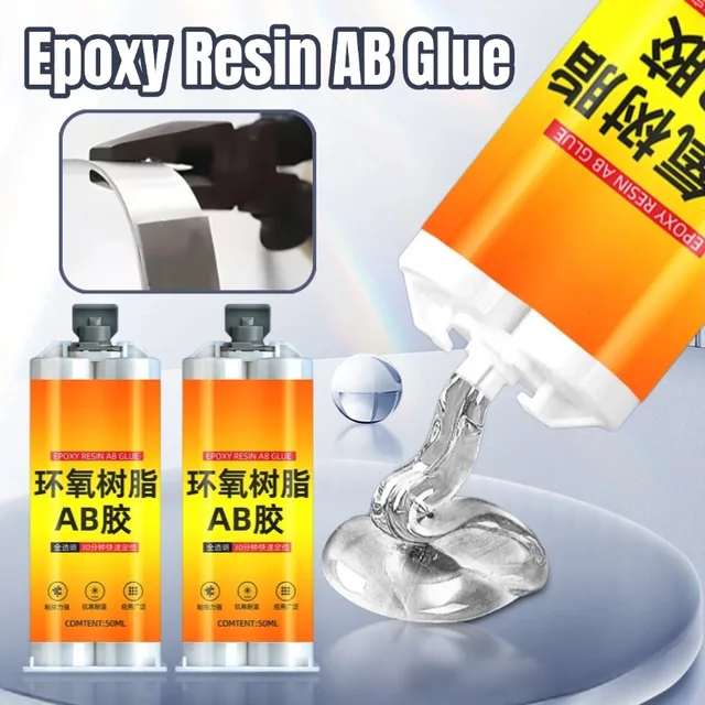 QuickDry กาวอีพอกซีเรซิน AB กาวหล่อโปร่งใส กาวเหลวที่แข็งแกร่งสําหรับกาวซ่อมโลหะพลาสติก กาวเชื่อมอย่างรวดเร็ว 1