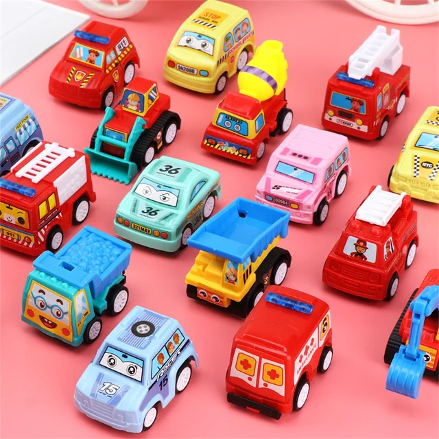 6pcs Car Model Toy Pull Back Car Toys Mobile Vehicle Fire Truck Taxi Model Kid Mini Cars Boy Toys Gift Diecasts Toy for Children 3