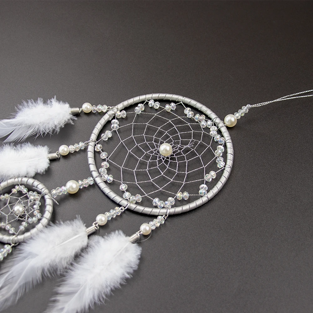 

1PC Hanging Creative White Feather Dream Catcher Natural Chicken Feather Pendant Home Dream Catcher Ornaments Bedroom Wall Decor