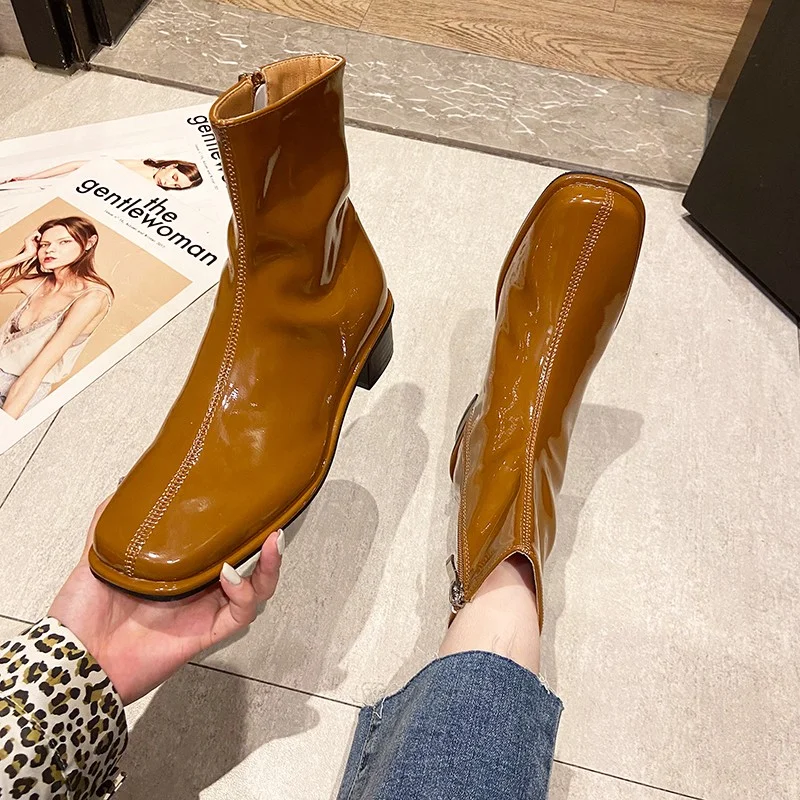 Chelsea Boots Mid Heel Women's Shoes Fall/Winter 2023 Comfortable Snow Boots High Heels Fashion Casual Women's Shoes