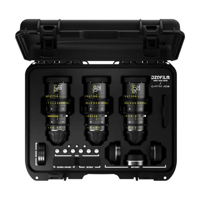 DZOFilm Catta Ace FF 18-35mm 35-80mm 70-135mm T2.9 T22 시네마 카메라 렌즈(PL/EF 블랙) 베이어닛 키트