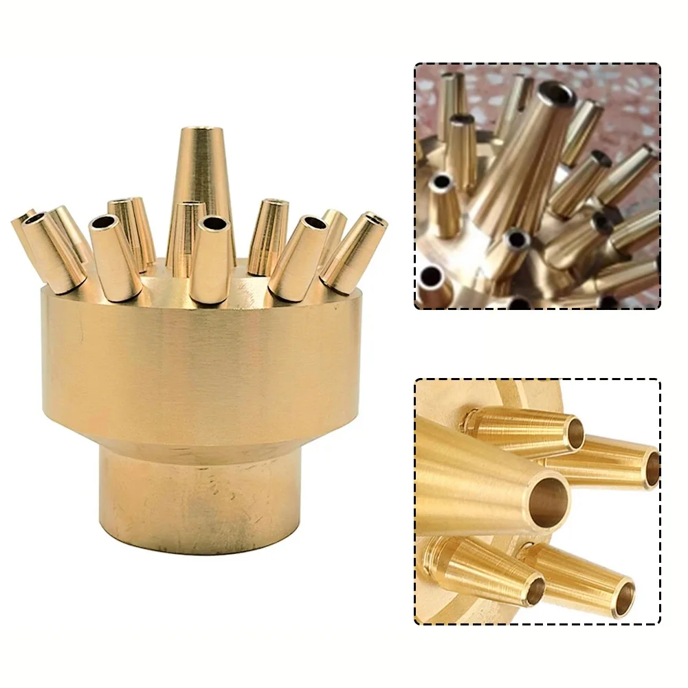 

Fountain Water Feature Nozzle Sprinkler Copper Non Adjustable Three-Layer Water Spray Nozzle Garden Fountain Decoration