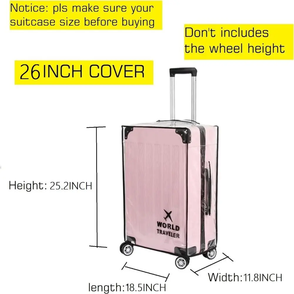 PVC 투명 수하물 커버 방수 여행 액세서리 수하물 보관 커버 방진 내구성 보호기 가방 커버