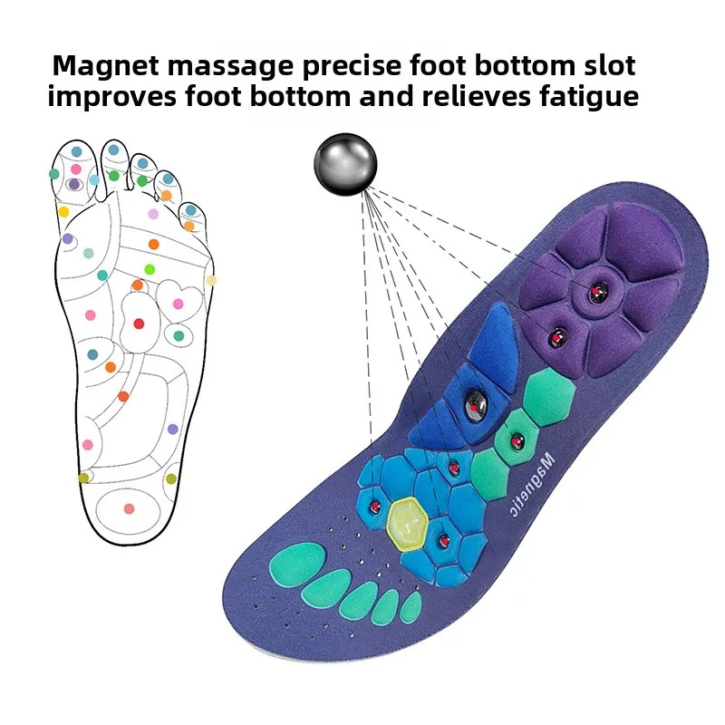 Medical Magnetic Therapy Sports Insoles Massage Foot Weight Loss Slimming Acupressure Insole Anti-fatigue Health Care Shoe Pads