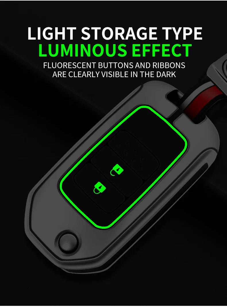 Custodia per chiave a distanza per auto in metallo Shell Fob per Honda Civic CRV CR-V HRV Accord Crider Odyssey Fit Pilot Protector Bag accessori - Sd1eadf72602f4d40bde853deec53562bo