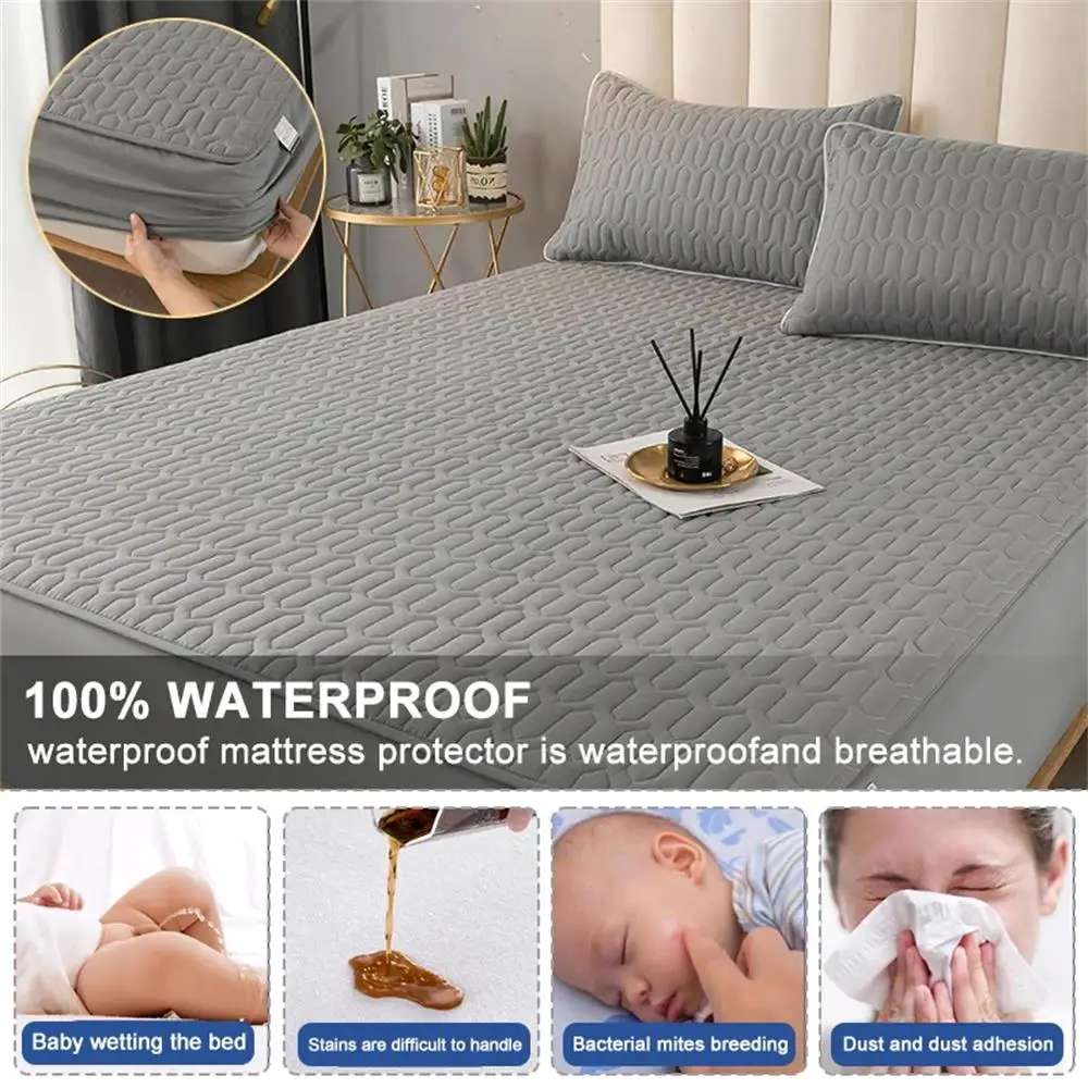 Waterproof Thicken Mattress Pad Protector Skin-Friendly Durable Fitted Sheet Bed Cover Latex Mat Cover 120x200 150x200 180x200 5