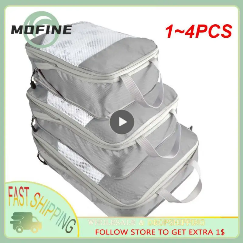 

1~4PCS Travel Storage Bag Compressible Packing Cubes Nylon Portable With Handbag Luggage Organizer Foldable Waterproof Travel