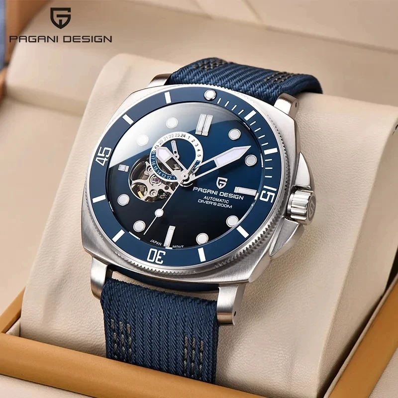 Mechanical Watch PAGANI DESIGN Unique Square Men Automatic NH39A Sapphire Stainless Steel 200M Waterproof