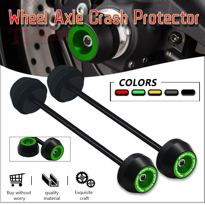 

Newlest Motorcycle CNC Anti-drop Front Rear Wheels Fork Axles Crash Sliders Falling Protection For NINJA1000 ninja1000 2011-2024