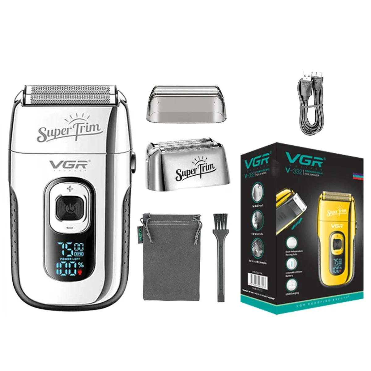 ماكينة حلاقة الشعر الكهربائية VGR للرجال ، ماكينة...