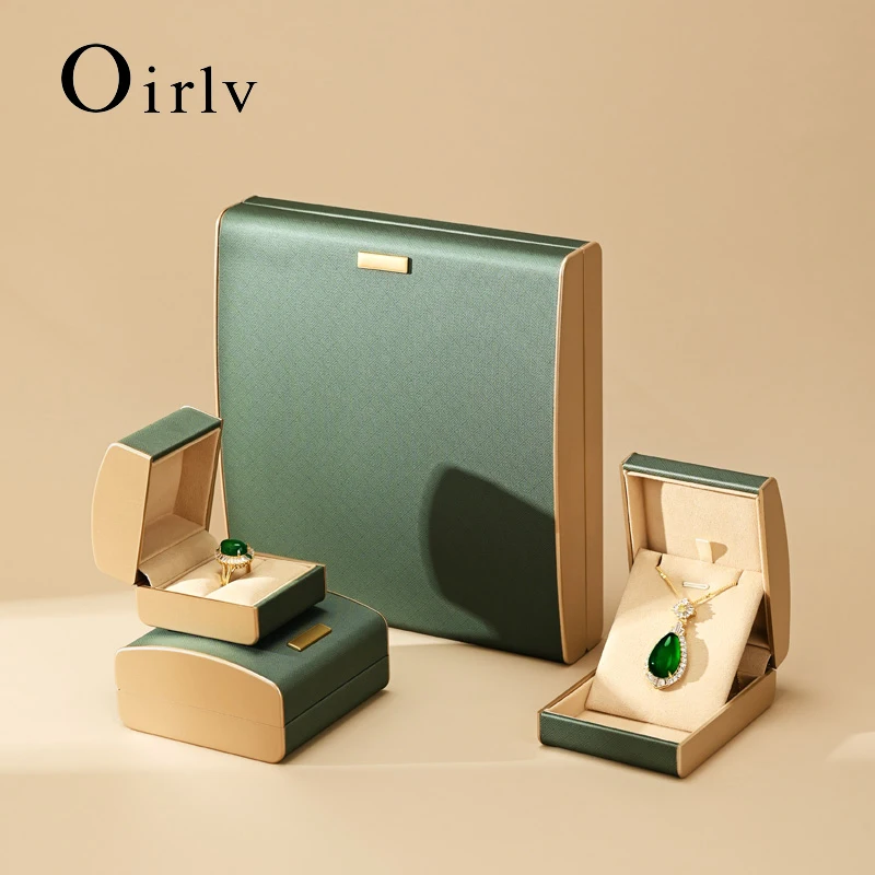 Oirlv PU Leather Jewelry Box Jewelry Packaging Box Pendant Bracelet Earnail Necklace Storage Box Wedding Ring Gift Box Organizer