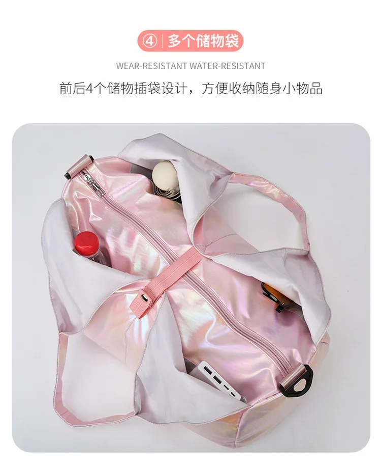 2024 Girls Hot Soft Colorful Gym Bag Women's Travel Fitness Sports Handbag Yoga Shoulder Muti Function Waterproof BigBag 36-55L 4