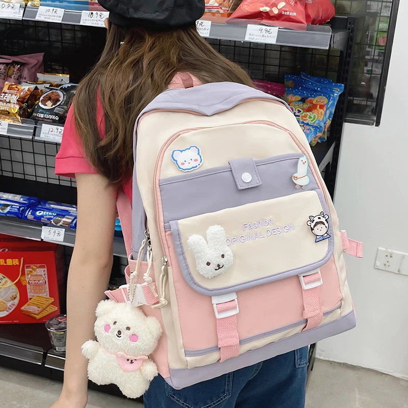 

2023 Women School Backpack Black Nylon Bagpack Female Anti Theft Rucksack Casual Lady Travel Backpacks Korean Back Pack Mochila