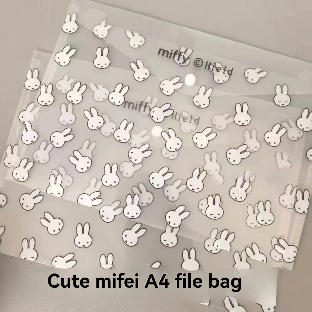 1/3 Stück süße Miffy A4-Aktentasche mit Druckknopf, großes Fassungsvermögen, wasserdichte, dicke Aufbewahrungstasche für Studenten, Markenware von Miffy