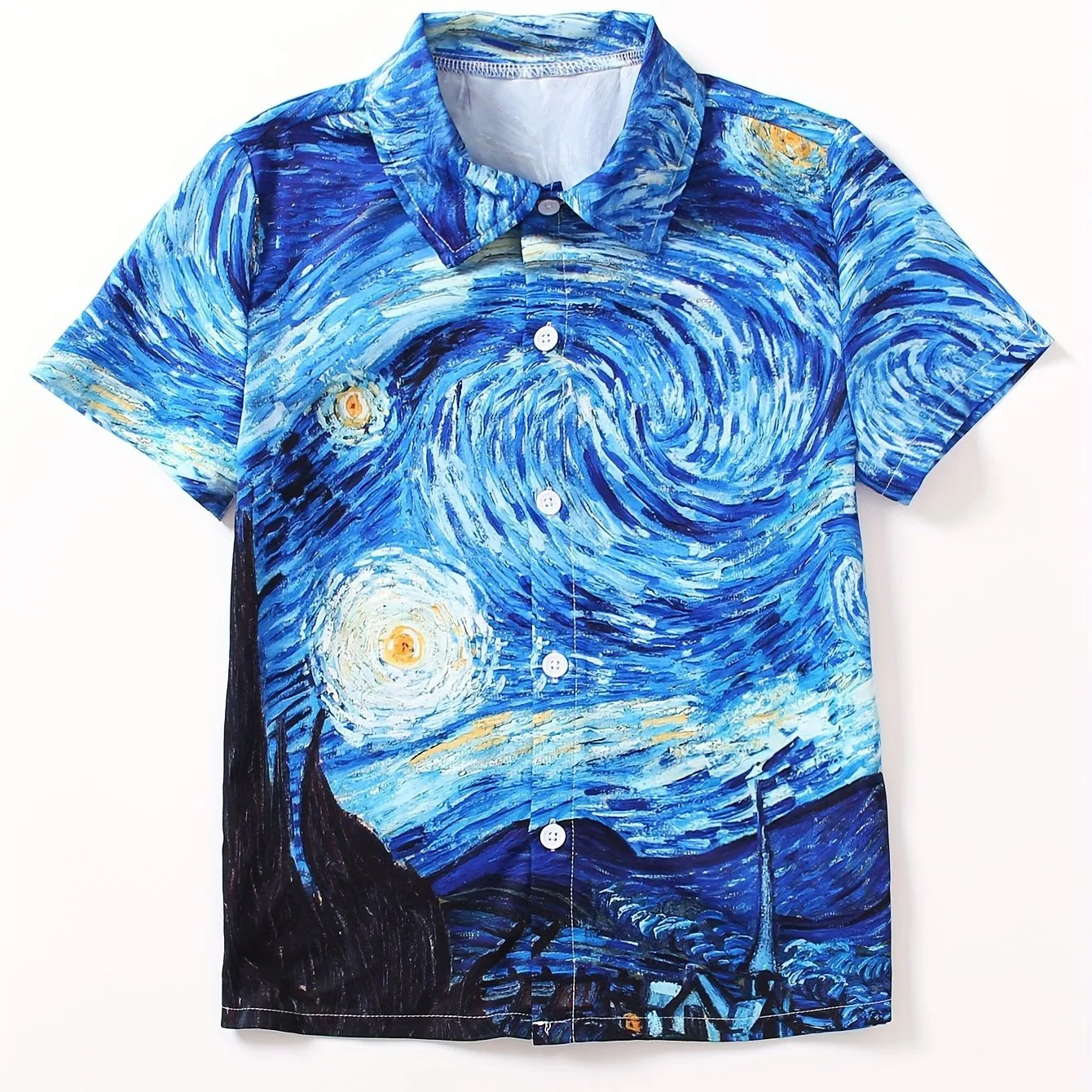 Boys Casual Short Sleeve top Shirt With Kawaii Print Summer Fashion Hawaii Theme Colorful Patterns Lightweight Breathable Fabric