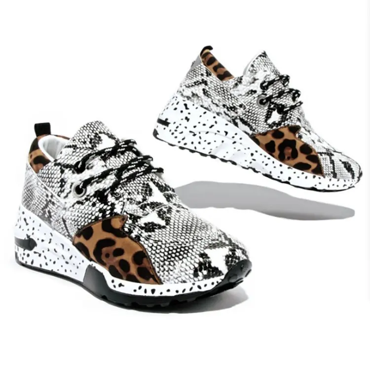 New Spring Leopard Print Shoes for Women Lace-up Non-slip Running Shoes Plus Size Round Head Platform Causal Shoes Zapatos Mujer 4