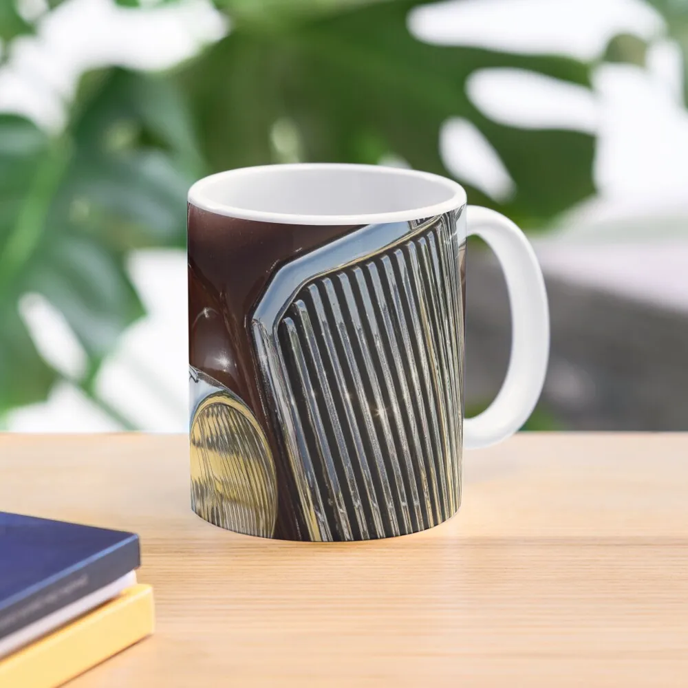 

The front of a brown 1950s Humber Super Snipe on display at a car show Coffee Mug Mate Cup Mug Cup Coffee Cup Set
