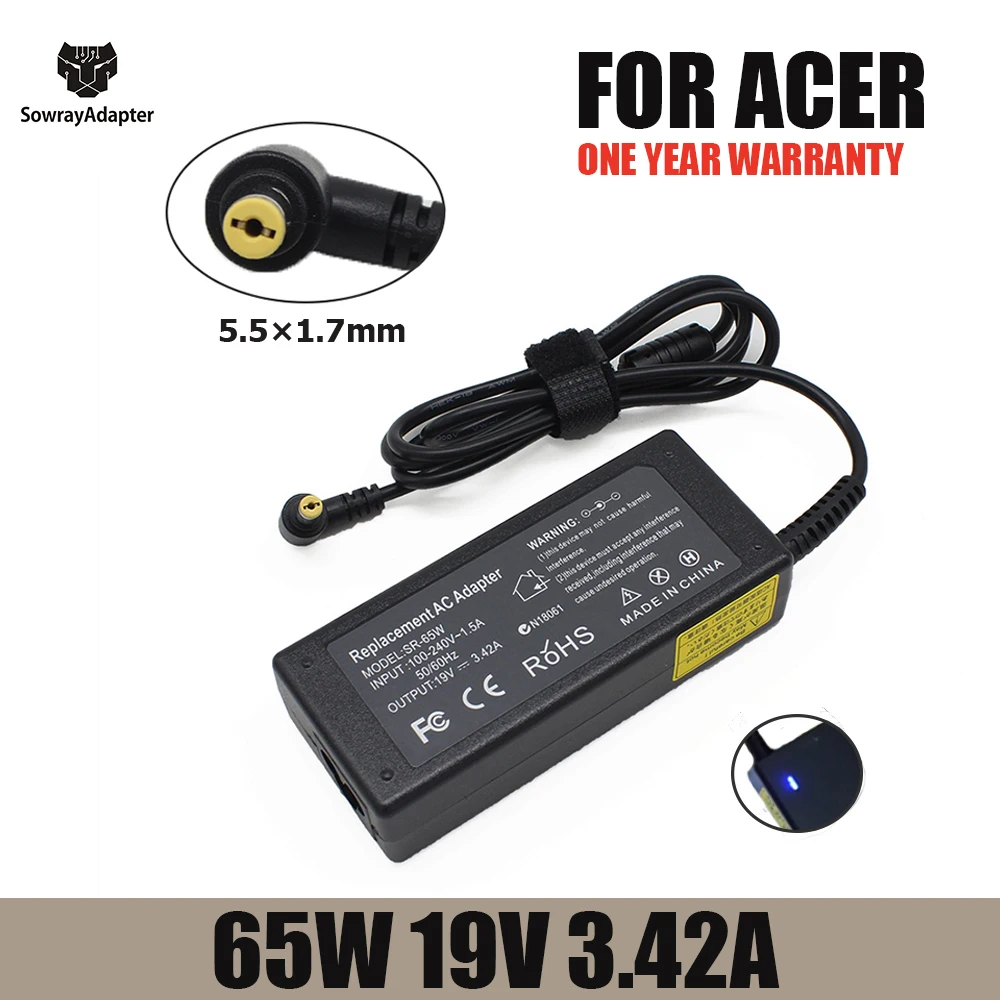 19V 3.42A 65W 5.5X1.7Mm Ac Adapter Oplader Voor Acer Aspire 5315 5630 5735  5920 5535 5738 6920 7520 Notebook Laptop Voeding - AliExpress