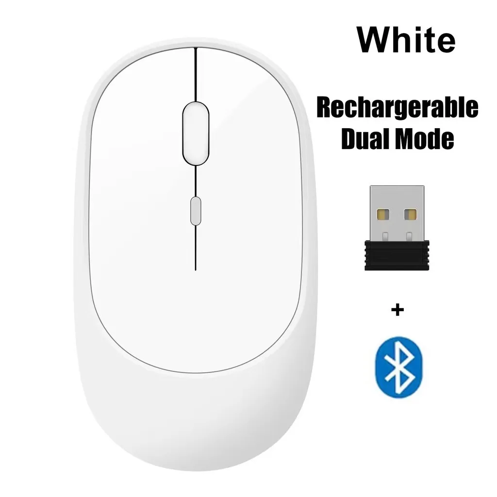 Ergonomic Portable Silent Wireless Mouse with Bluetooth 2.4G Connectivity