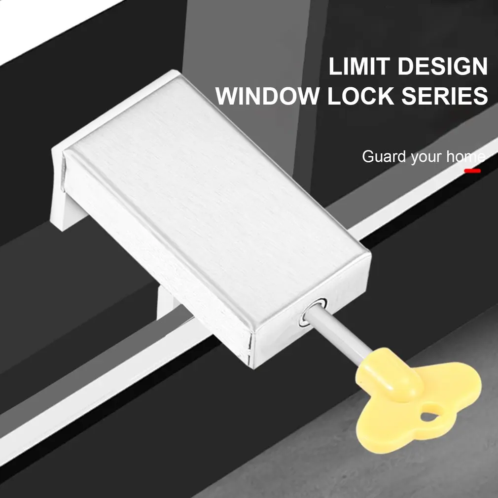 Lock Door Window Plug Adjustable Thick Sliding Anti-theft Child Children Steel Limit Rail Windows Adjust Safety Locks Dropshipin