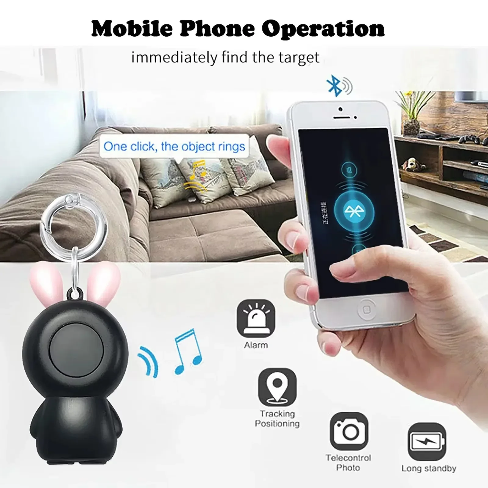 Compact Smart Bluetooth GPS Tracker - Real-Time Location Tag