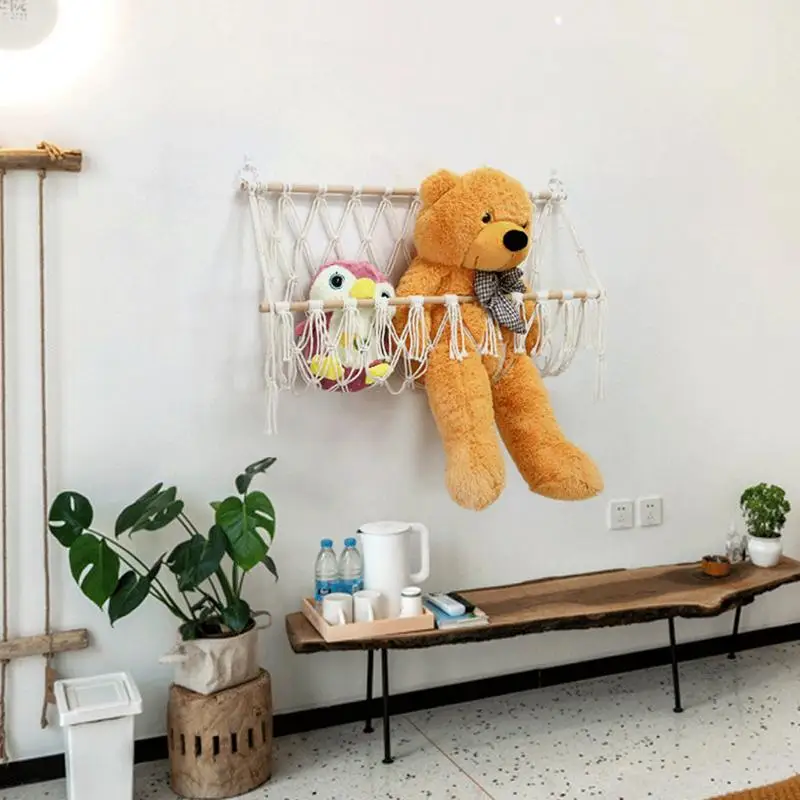  Stuffed Animals Net Storage or Hammock Hanging Toy Organizer  Large Corner Plush Toys Holder Length Adjustable Hanging Stuffed Animal Toy  with Lights For Kids Playroom Nursery Bedroom PlayRoom Decor : Baby