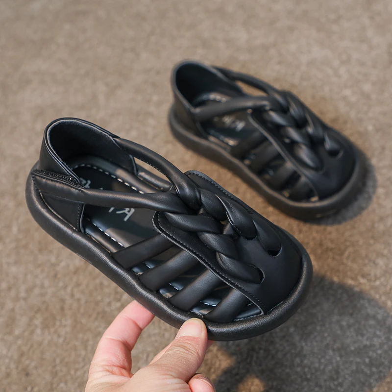 Leather Cage Sandals for Kids Summer Beach Play