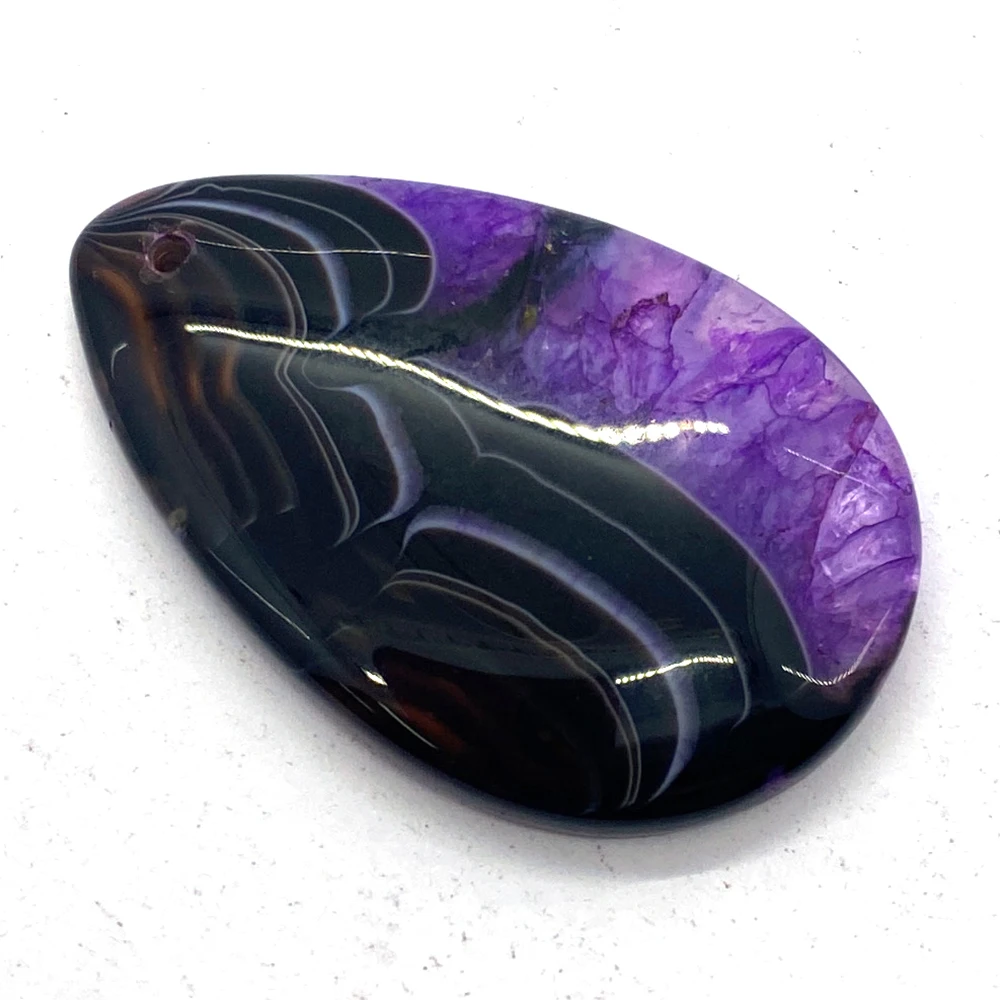 5pcs Natural Agate Spar Irregular Crystal Slice Pendant Brazilian Healing Purple Crystal Black Red Onyx Women's Accessories