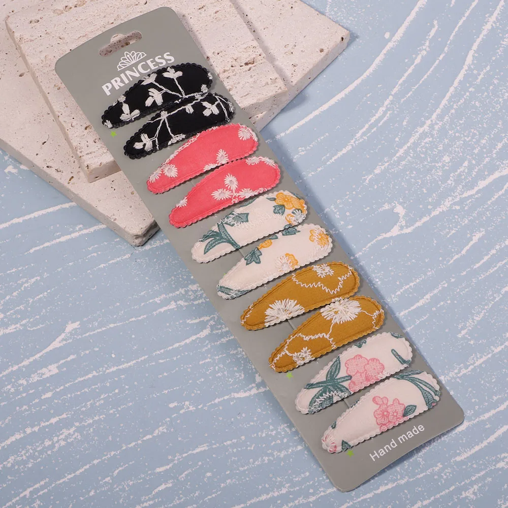10pcs/set Embroidery Printed Snap Hair Clips for Girls Kids BB Hairpins Color 14 Sd1eb960a85b642fb8bf97e193a46f784C