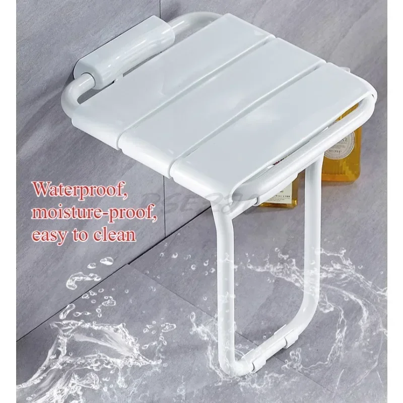 Toilet Bathroom Folding Safety Seat with Legs Shower Chair Shower Wall Stool Shoe Changing Stool Aluminum Alloy