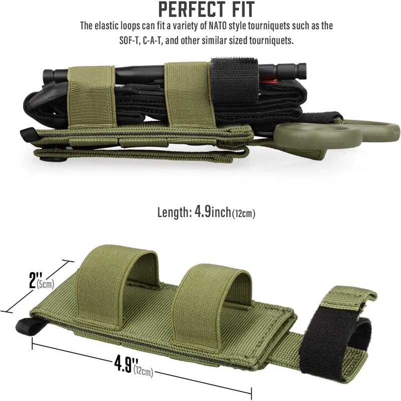 Tactical Tourniquet Tactical Molle Torniquet Pouch Outdoor Medical Set One-hand Torniquet with Scissors for Camping Hiking