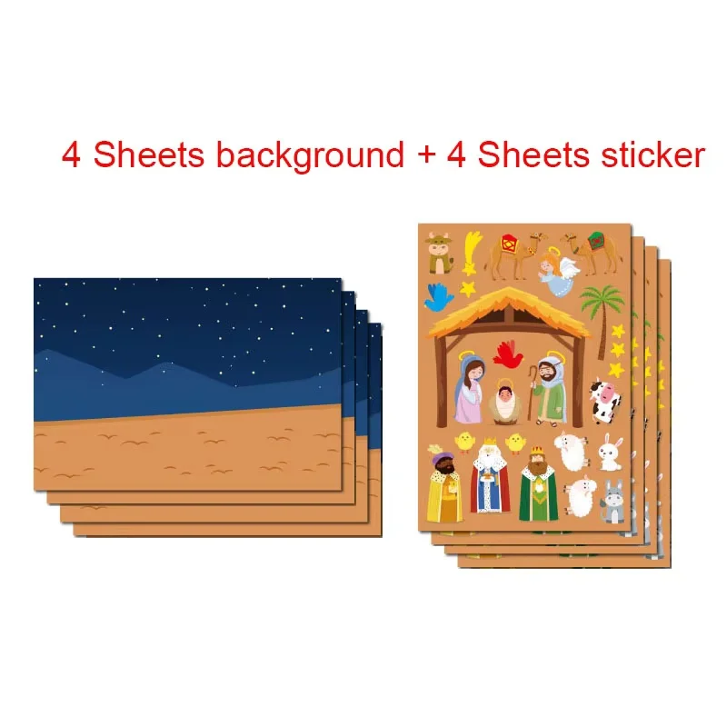 Nativity Scene Sticker Craft Kit for Kids - Fun DIY Christmas Activity Set