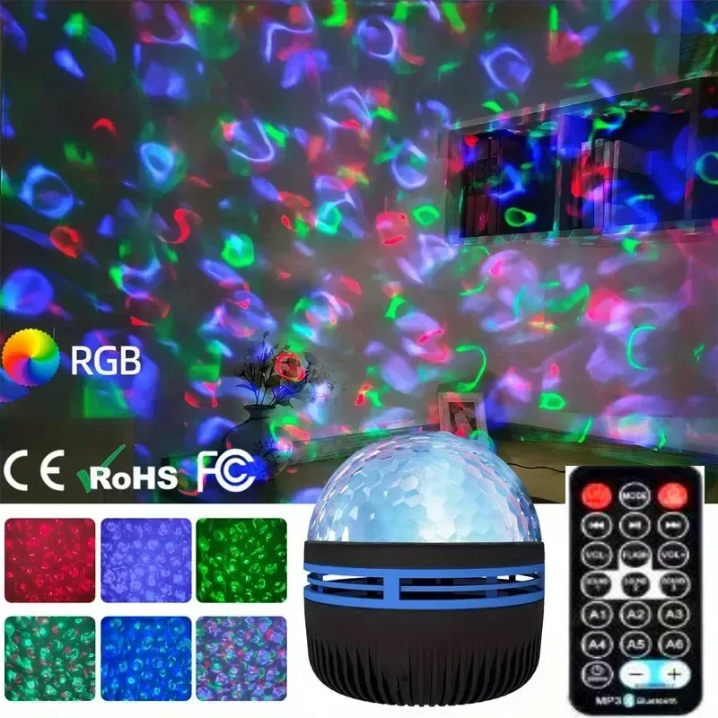 1Pc Ocean Wave Projector,Star Projector,Water Galaxy Projector,Night Light Con 7 Colori Patterns Telecomando Per La Decorazione Della Stanza