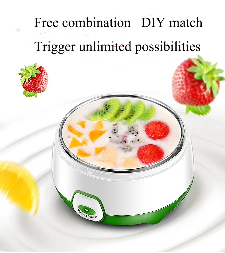 DMWD Yogurt Maker 0.8L Mini Automatic Yogurt Machine Household DIY Tools Natto Rice Wine Fermenter Stainless Steel Tank